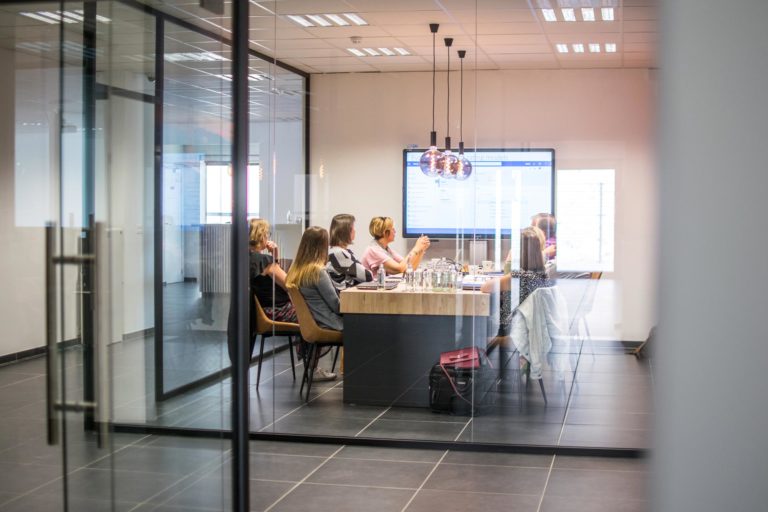 An HR meeting in the Experience Center